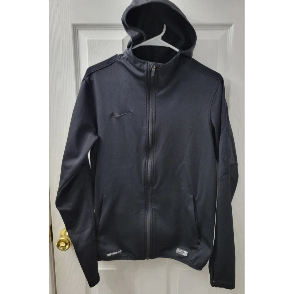Nike Therma-Fit Jacket Authentic Football Mens Medium Black Hooded